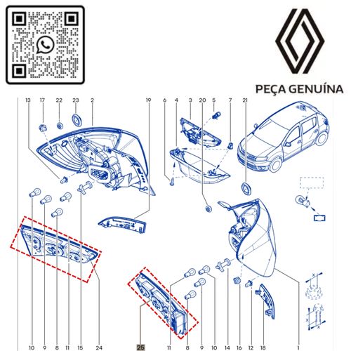 RN 51483R-K 265551483R e 265501249R KIT ESQ-DIR LANTERNA TAMPA TRASEIRA FUME SANDERO 2020 3